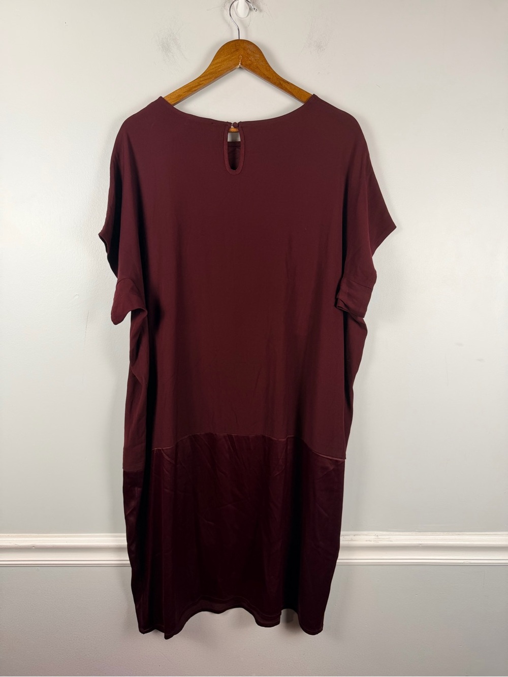 Universal Standard Avenir Double Luxe Dress Black Cherry Plus Size M 18/20 - Picture 8 of 9